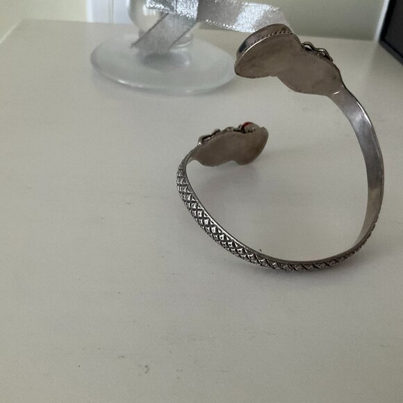 925 silver with lapis and coral stones, unique shape 69 grams - Picture 4 of 9